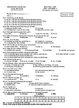 Đề kiểm tra 45 phút học kì II môn Sinh học Lớp 11 (Ban nâng cao) - Mã đề 216 - Trường THPT Lê Lợi